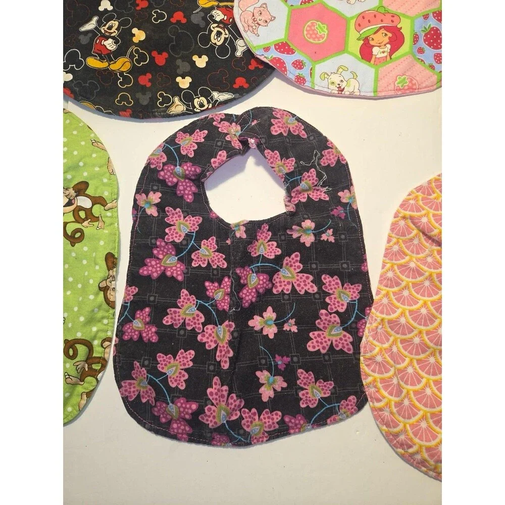 8 Handmade Baby Bibs Variety of Designs Including Disney